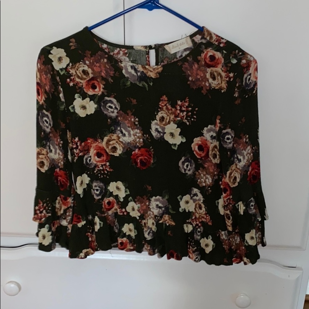 floral long sleeve top